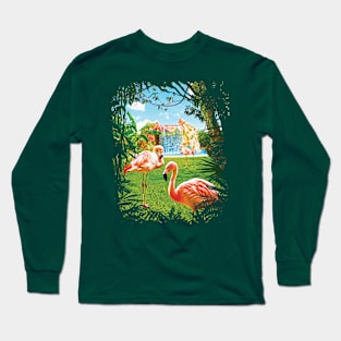 Pink Flamingos in Paradise Long Sleeve T-Shirt